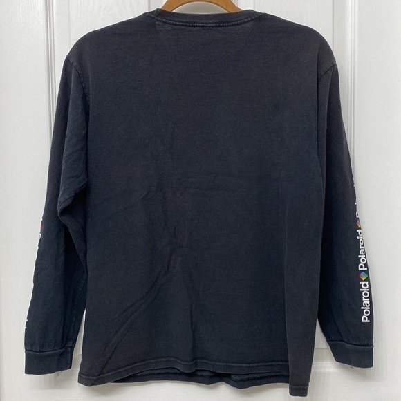 Polaroid Vintage Long Sleeve Graphic Shirt Black Multicolor Size Medium - Picture 6 of 9